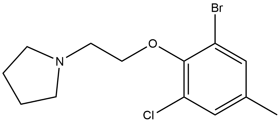 1-[2-(2-Bromo-6-chloro-4-methylphenoxy)ethyl]pyrrolidine Structure