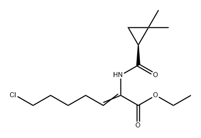 2-Heptenoic acid, 7-chloro-2-[[[(1S)-2,2-dimethylcyclopropyl]carbonyl]amino]-, ethyl ester Structure