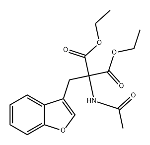 Propanedioic acid, 2-(acetylamino)-2-(3-benzofuranylmethyl)-, 1,3-diethyl ester 구조식 이미지