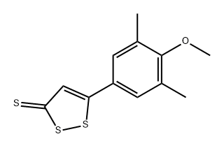 3H-1,2-Dithiole-3-thione, 5-(4-methoxy-3,5-dimethylphenyl)- 구조식 이미지