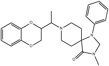 8-(1-(2,3-Dihydrobenzo[b][1,4]dioxin-2-yl)ethyl)-3-methyl-1-phenyl-1,3,8-triazaspiro[4.5]decan-4-one 구조식 이미지