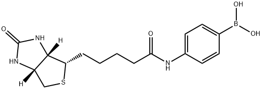 Boronic acid, B-[4-[[5-[(3aS,4S,6aR)-hexahydro-2-oxo-1H-thieno[3,4-d]imidazol-4-yl]-1-oxopentyl]amino]phenyl]- Structure