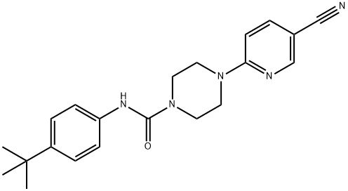 1-Piperazinecarboxamide, 4-(5-cyano-2-pyridinyl)-N-[4-(1,1-dimethylethyl)phenyl]- Structure