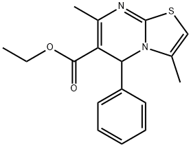 5H-Thiazolo[3,2-a]pyrimidine-6-carboxylic acid, 3,7-dimethyl-5-phenyl-, ethyl ester Structure