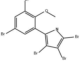 1H-Pyrrole, 2,3,4-tribromo-5-(3,5-dibromo-2-methoxyphenyl)- Structure