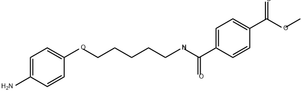 Benzoic acid, 4-[[[5-(4-aminophenoxy)pentyl]amino]carbonyl]-, methyl ester 구조식 이미지