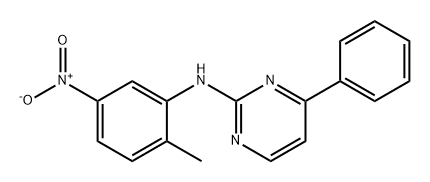 2-Pyrimidinamine, N-(2-methyl-5-nitrophenyl)-4-phenyl- 구조식 이미지