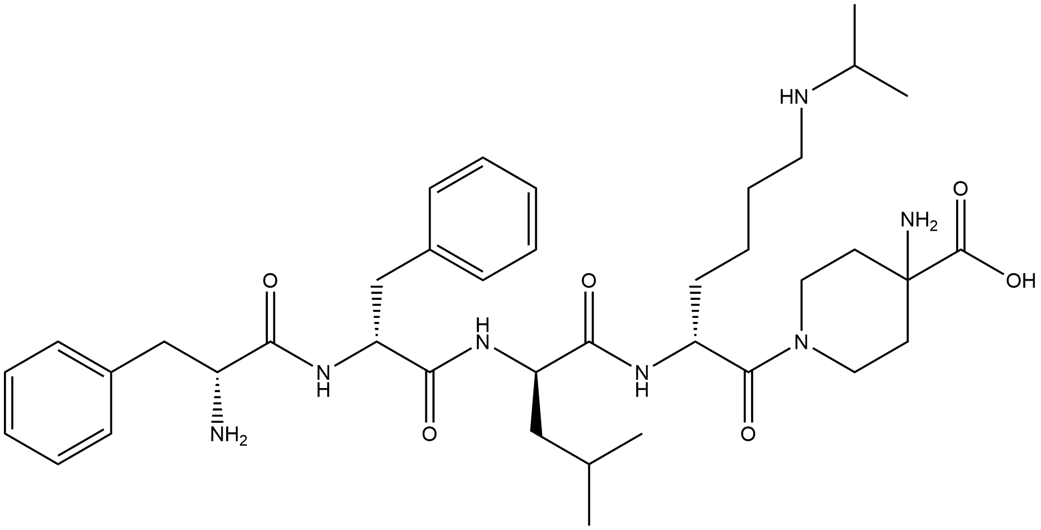 1-[D-Phenylalanyl-D-phenylalanyl-D-leucyl-N6-(1-methylethyl)-D-lysyl]-4-amino-4-piperidinecarboxylic acid Structure