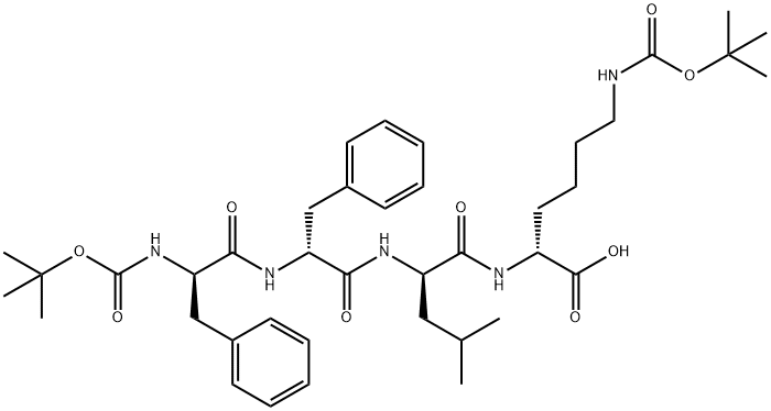 N6-(tert-butoxycarbonyl)-N2-(tert-butoxycarbonyl)-D-phenylalanyl-D-phenylalanyl-D-leucyl-D-lysine Structure