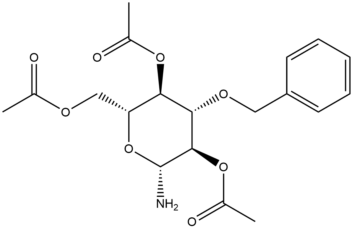 (2R,3R,4S,5R,6R)-2-(acetoxymethyl)-6-amino-4-(benzyloxy)tetrahydro-2H-pyran-3,5-diyl diacetate(WX191899) 구조식 이미지