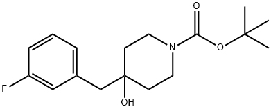 1-Piperidinecarboxylic acid, 4-[(3-fluorophenyl)methyl]-4-hydroxy-, 1,1-dimethylethyl ester Structure