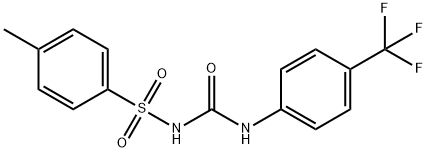 Benzenesulfonamide, 4-methyl-N-[[[4-(trifluoromethyl)phenyl]amino]carbonyl]- Structure