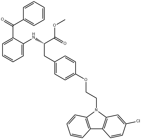 N-(2-Benzoylphenyl)-O-[2-(2-chloro-9H-carbazol-9-yl)ethyl]-L-tyrosine methyl ester Structure