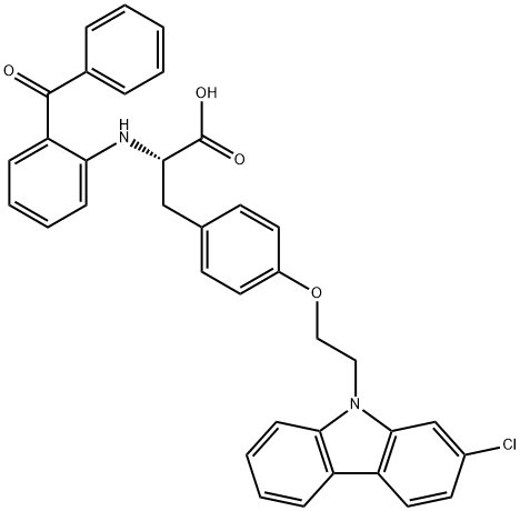 N-(2-Benzoylphenyl)-O-[2-(2-chloro-9H-carbazol-9-yl)ethyl]-L-tyrosine Structure