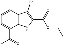 1H-Indole-2-carboxylic acid, 7-acetyl-3-bromo-, ethyl ester Structure