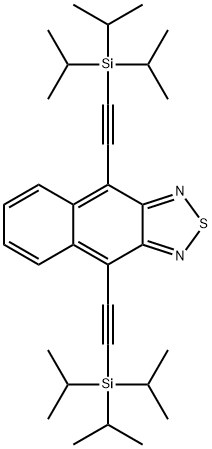 Naphtho[2,3-c][1,2,5]thiadiazole, 4,9-bis[2-[tris(1-methylethyl)silyl]ethynyl]- Structure