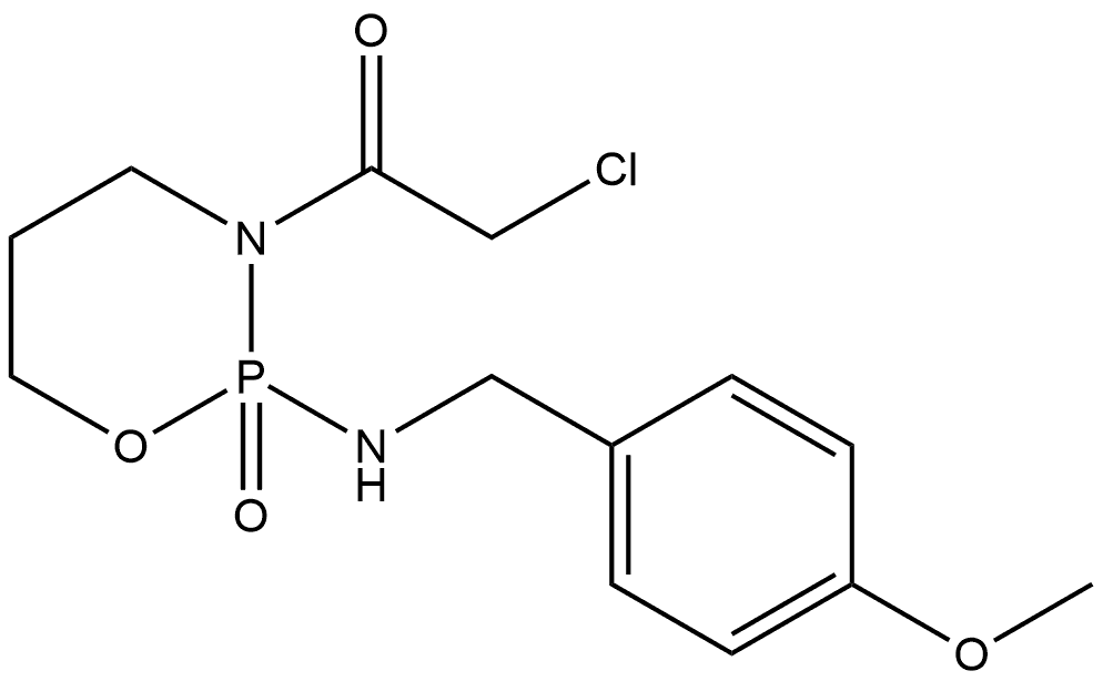 Ethanone, 2-chloro-1-[dihydro-2-[[(4-methoxyphenyl)methyl]amino]-2-oxido-2H-1,3,2-oxazaphosphorin-3(4H)-yl]- 구조식 이미지