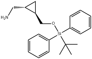 Cyclopropanemethanamine, 2-[[[(1,1-dimethylethyl)diphenylsilyl]oxy]methyl]-, (1R,2R)- Structure