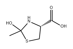 4-Thiazolidinecarboxylic acid, 2-hydroxy-2-methyl-, (4R)- Structure