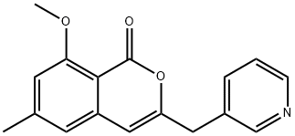 1H-2-Benzopyran-1-one, 8-methoxy-6-methyl-3-(3-pyridinylmethyl)- Structure