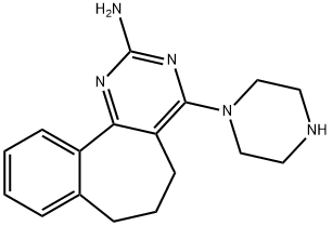 5H-Benzo[6,7]cyclohepta[1,2-d]pyrimidin-2-amine, 6,7-dihydro-4-(1-piperazinyl)- Structure