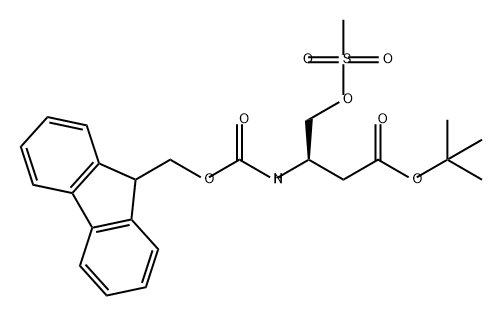 Butanoic acid, 3-[[(9H-fluoren-9-ylmethoxy)carbonyl]amino]-4-[(methylsulfonyl)oxy]-, 1,1-dimethylethyl ester, (3R)- Structure