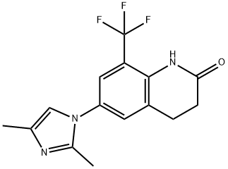 2(1H)-Quinolinone, 6-(2,4-dimethyl-1H-imidazol-1-yl)-3,4-dihydro-8-(trifluoromethyl)- Structure