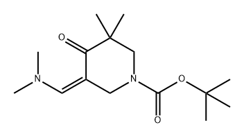1-Piperidinecarboxylic acid, 5-[(dimethylamino)methylene]-3,3-dimethyl-4-oxo-, 1,1-dimethylethyl ester, (5Z)- Structure
