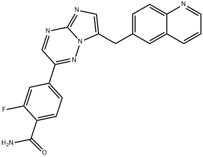 Benzamide, 2-fluoro-4-[7-(6-quinolinylmethyl)imidazo[1,2-b][1,2,4]triazin-2-yl]- 구조식 이미지