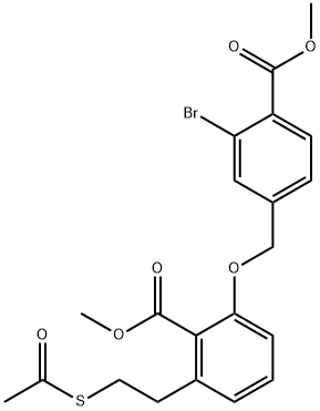 Benzoic acid, 4-[[3-[2-(acetylthio)ethyl]-2-(methoxycarbonyl)phenoxy]methyl]-2-bromo-, methyl ester Structure