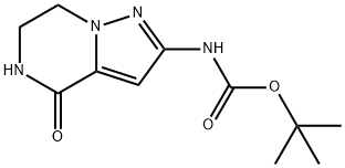 2-(Tertbutoxycarbonyl)amino-4,5,6,7-tetrahydro-4-oxo-pyrazolo[1,5-a]pyrazine Structure