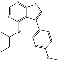 Thieno[2,3-d]pyrimidin-4-amine, 5-(4-methoxyphenyl)-N-(1-methylpropyl)- Structure