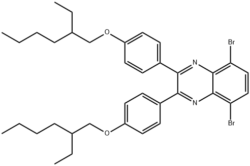 5,8-dibromo-2,3-bis(4-((2-ethylhexyl)oxy)phenyl)quinoxaline Structure
