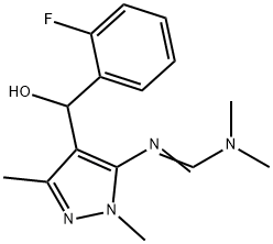 Methanimidamide, N'-[4-[(2-fluorophenyl)hydroxymethyl]-1,3-dimethyl-1H-pyrazol-5-yl]-N,N-dimethyl- Structure