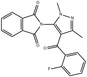 1H-Isoindole-1,3(2H)-dione, 2-[4-(2-fluorobenzoyl)-1,3-dimethyl-1H-pyrazol-5-yl]- 구조식 이미지