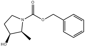 1-Pyrrolidinecarboxylic acid, 3-hydroxy-2-methyl-, phenylmethyl ester, (2S,3S)- Structure