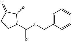 1-Pyrrolidinecarboxylic acid, 2-methyl-3-oxo-, phenylmethyl ester, (2S)- Structure