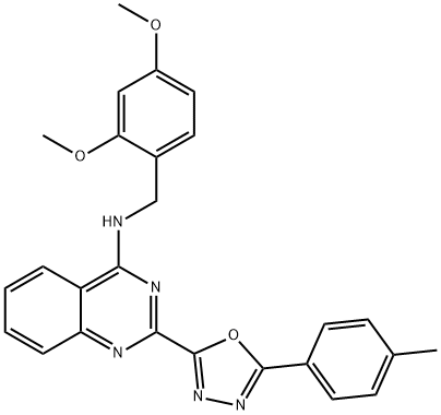 4-Quinazolinamine, N-[(2,4-dimethoxyphenyl)methyl]-2-[5-(4-methylphenyl)-1,3,4-oxadiazol-2-yl]- Structure