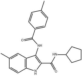 1H-Indole-2-carboxamide, N-cyclopentyl-5-methyl-3-[(4-methylbenzoyl)amino]- Structure