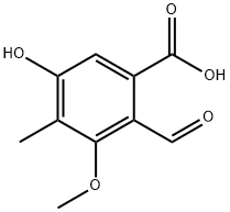 Benzoic acid, 2-formyl-5-hydroxy-3-methoxy-4-methyl- Structure