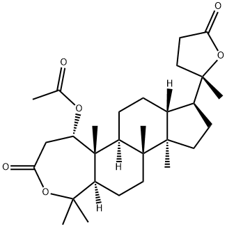 (+)-1β-Acetyloxy-20-hydroxy-4a,4a,8,14-tetramethyl-3-oxo-A-homo-18-nor-4-oxa-5α-cholane-24-oic acid γ-lactone Structure