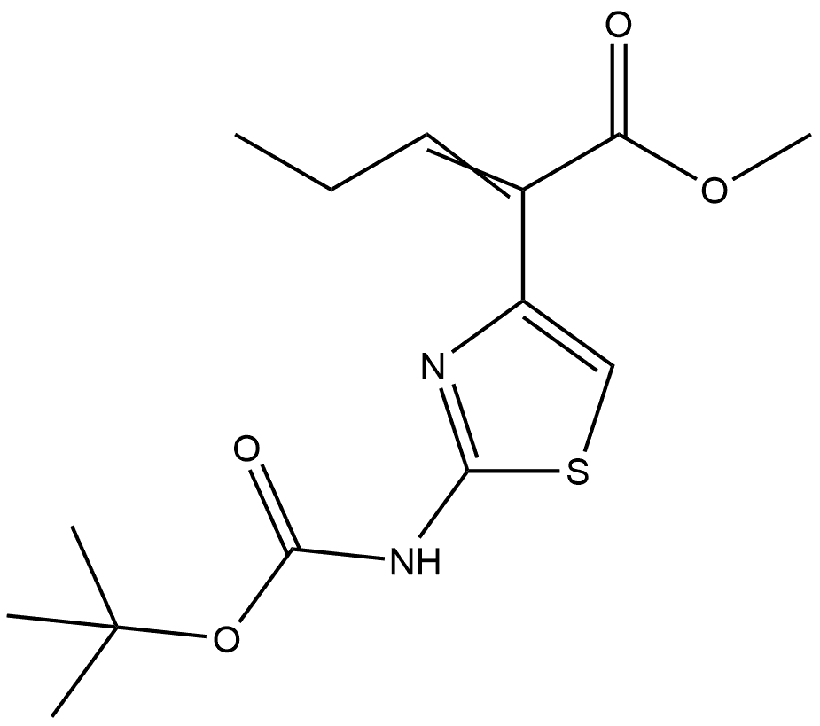 4-Thiazoleacetic acid, 2-[[(1,1-dimethylethoxy)carbonyl]amino]-α-propylidene-, methyl ester Structure