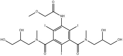 N1,N3-bis(2,3-dihydroxypropyl)-2,4,6-triiodo-5-(2-methoxyacetamido)-N1,N3-dimethylisophthalamide Structure