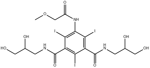 N1,N3-bis(2,3-dihydroxypropyl)-2,4,6-triiodo-5-(2-methoxyacetamido)isophthalamide Structure