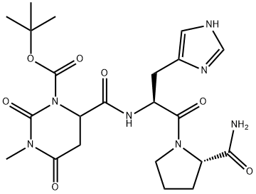 L-Prolinamide, N-[[3-[(1,1-dimethylethoxy)carbonyl]hexahydro-1-methyl-2,6-dioxo-4-pyrimidinyl]carbonyl]-L-histidyl- (9CI) Structure