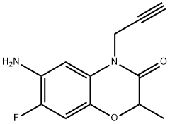 2H-1,4-Benzoxazin-3(4H)-one, 6-amino-7-fluoro-2-methyl-4-(2-propyn-1-yl)- Structure