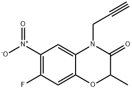 2H-1,4-Benzoxazin-3(4H)-one, 7-fluoro-2-methyl-6-nitro-4-(2-propyn-1-yl)- Structure