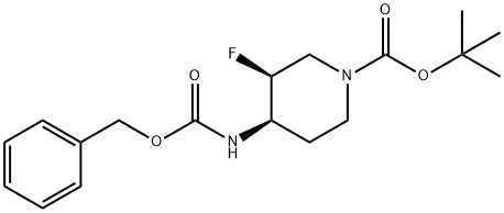 1-Piperidinecarboxylic acid, 3-fluoro-4-[[(phenylmethoxy)carbonyl]amino]-, 1,1-dimethylethyl ester, (3S,4R)- Structure