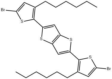 2,5-bis(5-bromo-3-hexylthiophen-2-yl)thieno[3,2-b]thiophene Structure