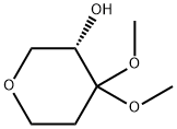 2H-Pyran-3-ol, tetrahydro-4,4-dimethoxy-, (3S)- Structure